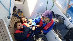 Kids having fun during the crossing