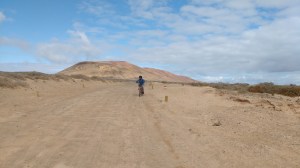 Yago biking in La Graciosa