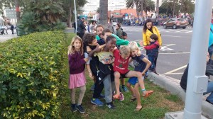 Liveaboard kids waiting for the 3 king parade
