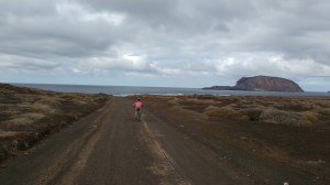Lucia biking at La Graciosa