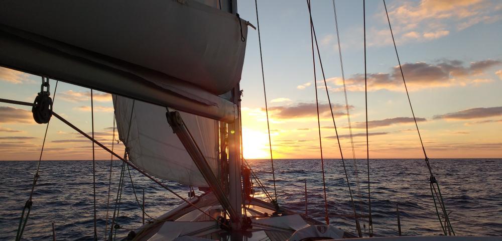 Sailing in the Atlantic sea