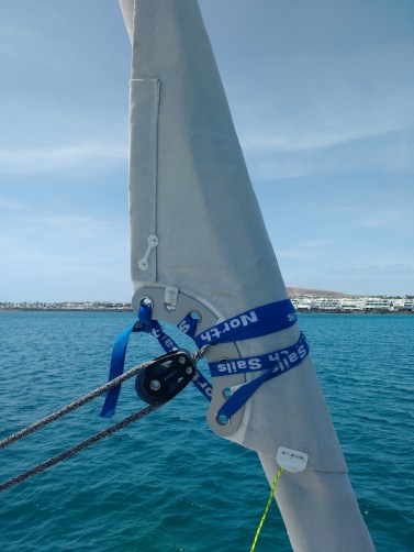 UV and self tacking plate on the staysail
