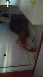 Pierre fixing the steering system