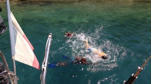 Anchorage swim at Paxos