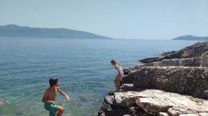 Kids playing at the beach Kefalonia