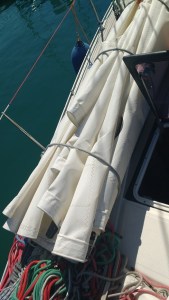 Preparing sails for wintering